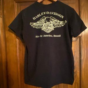 Harley-Davidson Men's Small Tee Short Sleeve Black HD Rio de Janeiro